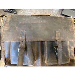 18 Inch Leather briefcase Laptop Messenger Bags for Men and Women Stachel Bag